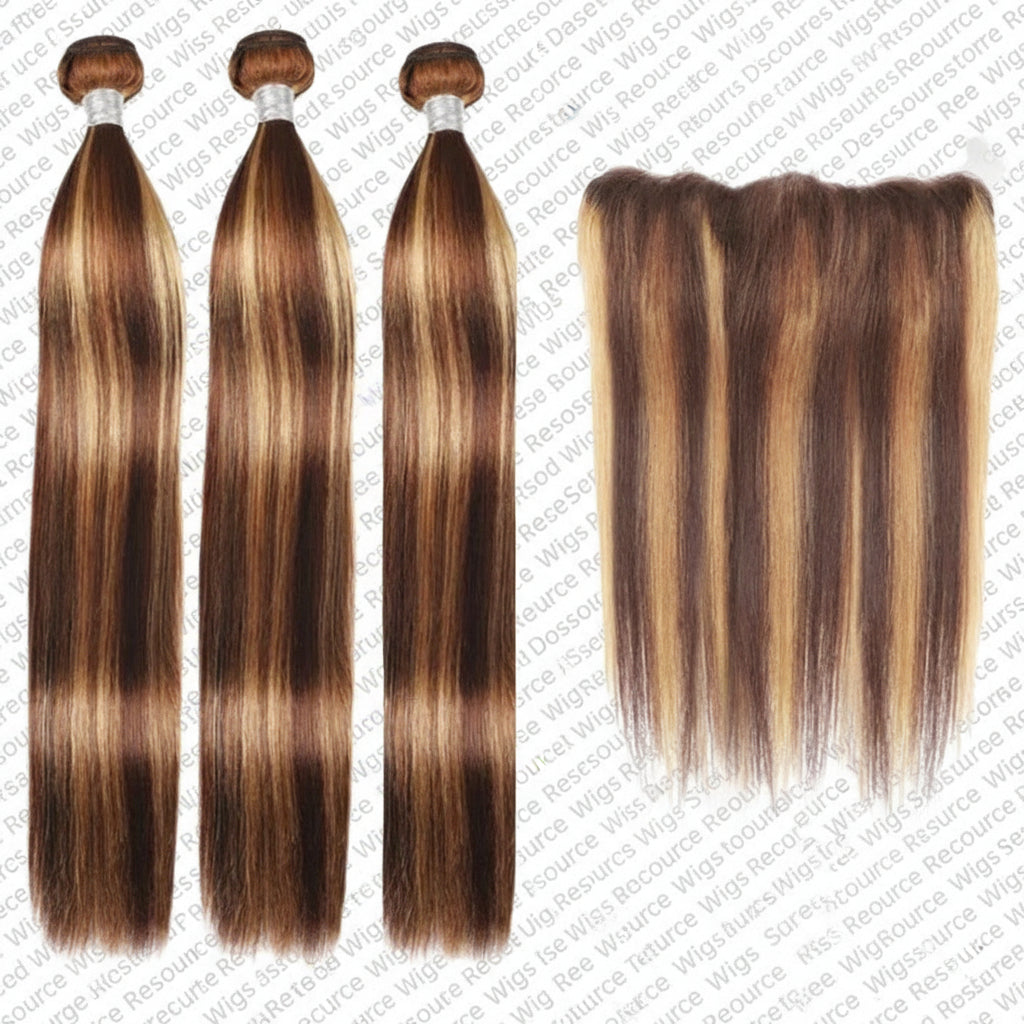 10A 12A Highlighted Remy Brazilian Human Hair Bundles 3pc