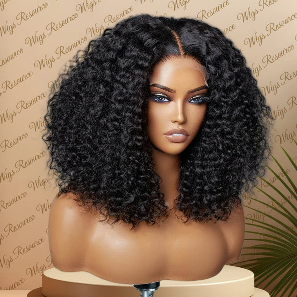 Peruvian Bob lace wigs curly short glueless 100% virgin raw